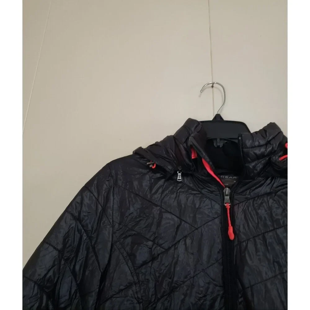 Tek Gear WarmTek Womens M Puffer Jacket Black Full Zip Pockets Packable Hiking - Picture 3 of 6